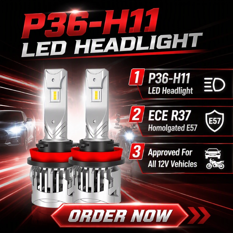 Luxfighter випускає сертифіковану ECE R37 світлодіодну лампу для фар P36 H11